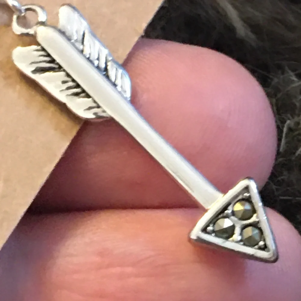 Silver plated arrow with marcasite earrings